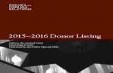 2015–2016 Donor Listing - Council on Foreign Relations · 1597–1598 Donor Listing 1 The Council on Foreign Relations receives charitable contributions from a variety of pri-vate