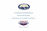 FLORIDA SWIMMING DECK REFEREE - TeamUnify...Deck Referee must deal with during competition: 1. Is the timing system operating properly? If not notify the Meet Referee or Administrative