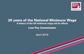 20 years of the National Minimum Wage - GOV UK · Minimum Wage gained support in the Labour Party. A minimum wage of 50% of (male) median earnings was a Labour manifesto commitment