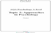 Topic 5: Approaches in Psychology - PMT€¦ · AQA Psychology A-level Notes Topic 5: Approaches in Psychology . ... Albert failed to protect him from psychological harm, as well