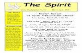 2018 MAR-APR Newsletter - Byron First Presbyterian Churchbyronfpc.com/.../2018/03/2018-MAR-APR-Newsletter-3.pdf · Byron Presbyterian Church March-April, 2018 The Spirit Easter Season