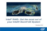 RAID: Get the most out of your Intel® Xeon® E5 System · Jackson Beach Intel® Integrated RAID Module RMS25JB080 8P SAS -2.1, Entry level HW RAID (IOC) RMS25JB080 Jackson Beach