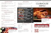 Clubhouse-Grill-Joburg-Main Food-Menu · CLUBHOUSE MENU HOUSE SPECIALTY 1/4 CHICKEN 49 Served with your choice of chips, salad or ... (2 Scoops) Ice-Cream & Choc Sauce (3 Scoops)