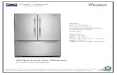 Whirlpool French Door Refrigerator Model# WRF535SMBM · Whirlpool French Door Refrigerator Model# WRF535SMBM. Dimensions to be used for preliminary planning only not for construction