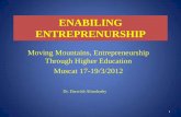 ENABILING ENTREPRENURSHIPmohe.gov.om/userupload/Darweesh almi7arbi.pdf · ENTREPRENURSHIP Moving Mountains, Entrepreneurship Through Higher Education Muscat 17-19/3/2012 Dr. Darwish