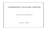 AISHWARYA TELECOM LIMITED · ANNUAL REPORT 2010 – 11 AISHWARYA TELECOM LIMITED 1 NOTICE NOTICE is hereby given that the 16th Annual General Meeting of M/s. Aishwarya Telecom Limited