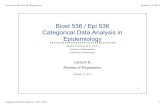 Biost 536 / Epi 536 Categorical Data Analysis in EpidemiologyOct 14, 2014  · Lecture 6: Review of Regression October 14, 2014 Categorical Data Analysis, AUT 2014 1 1 Biost 536