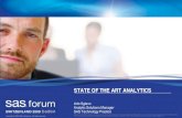 STATE OF THE ART ANALYTICS - Sas Institute · Enterprise environment for large-scale automated forecasting. Work interactively using SAS Forecast Studio or run in a batch. Enhances