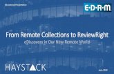 From Remote Collections to ReviewRight · Worldwide Reach. Local Expert Touch. Behind The Firewall Strategies for Setting up Quickly •Engagements now need to prioritize remote access