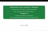 Information and Learning in MarketsMarket Microstructure Competitive Rational Expectations Equilibria Informed Traders move First Hedgers and Producers Summary Appendix Information