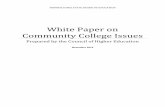 White Paper on Community College Issues - State Board of Education · 2018-10-22 · This White Paper summarizes the landscape of issues facing the Commonwealth’s 14 public community