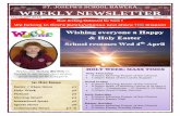 St. JoSeph’S School hawera WEEKLY NEWSLETTER · St. JoSeph’S School hawera WEEKLY NEWSLETTER March 29th 2018 Issue 08 Over Arching Statement for Term 1 We belong to God’s family/whanau