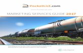 MARKETING SERVICES GUIDE 2017 - PocketList.com · 2017-08-11 · MARKETING SERVICES GUIDE 2017 PAGE 2 Te Pocket List o Railroad icials Media Kit 2017 Two-thirds of readers with purchasing