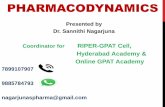 PHARMACODYNAMICS · PHARMACODYNAMICS Presented by Dr. Sannithi Nagarjuna Coordinator for RIPER-GPAT Cell, Hyderabad Academy & Online GPAT Academy 7899107907 9885784793 nagarjunaspharma@gmail.com.