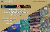 Global Mining & Materials Conference · Molybdenum Sales (million lbs) 0 25 50 75 100 2012 2013e 2014e 2015e Oil & Gas Sales (MMBOE) Note: 2012 includes sales from deepwater GOM acquisition