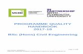 PROGRAMME QUALITY HANDBOOK 2017-18 BSc (Hons) Civil ... · 1. Welcome and Introduction to BSc (Hons) Civil Engineering Welcome to the BSc (Hons) Civil Engineering delivered at University