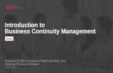 Introduction to Business Continuity Management · 7/24/2018  · Introduction of Speakers An Introduction to Business Continuity Management The Cross Connection Commitment Why Business