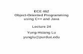 Object-Oriented Programming using C++ and Java Lecture 24 ... · ECE 462 Object-Oriented Programming using C++ and Java Lecture 24 Yung-Hsiang Lu yunglu@purdue.edu