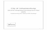 “Implementing the Joburg 2040 Strategy” · Chapter 7 details the City’s Priority Implementation Plans including targets, indicators and delivery agendas for the remainder of