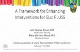 A Framework for Enhancing Interventions for ELs: PLUSS · Panchito [s progress 25 WRCPM 28 WRCPM 32 WRCPM The Most Appropriate Standard for Comparison Depends on the Question Being