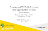 Relief Opportunities for Small Businesses Coronavirus ... · 4/10/2020  · Software engineer at UBS Warburg, IBM Global Services Contact: ﬂorence@synerzip.com Panelists Moderator.