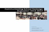 Communicating School Redesign Evaluation 2016-2017€¦ · leadership while playing a supporting role as partners; • However, youth had difficulty finding space for their leadership