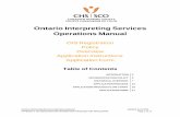 Ontario Interpreting Services Operations Manual · Ontario Interpreting Services Operations Manual APPENDIX 3 OIS REGISTRATION INFORMATION PACKAGE FOR APPLICANTS Updated June 2014