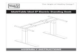 MultiTable Mod-E2 Electric Standing Desk ... 7 ASSEMBLY MultiTable Mod-E 2 Electric Standing Desk Frame