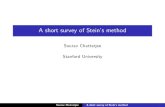 A short survey of Stein’s method - Stanford Universitystatweb.stanford.edu/~souravc/beam-icm-trans.pdfSourav Chatterjee A short survey of Stein’s method Stein’s idea I Let W