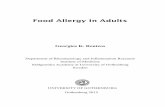 Food Allergy In Adults - gupea.ub.gu.se€¦ · Food Allergy: An aberrant, misguided immune response to an otherwise harmless antigen An immune system reaction that occurs soon after