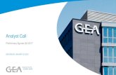Analyst Call - gea.com GEA... · 1/24/2018  · GEA Conference Call Presentation 6 preliminary numbers rounded [EUR m] Projected H2 2017 as per Q2 2017 (lower case) Sales Op. EBITDA2