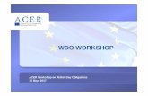 WDO WORKSHOP - Europa · WDO WORKSHOP ACER Workshop on Within Day Obligations 15 May, 2017. In total – 48 registered participants. TITRE WDO WORKSHOP Opening remarks Reflections