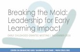Breaking the Mold: Leadership for Early Learning Impactceelo.org/wp-content/uploads/2016/11/ceelo_presentation... · 2016-11-28 · Breaking the Mold: Leadership for Early Learning