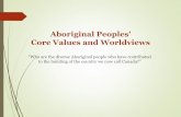 Core Values and Worldviews · Worldview: A way of looking at the world that reflects one’s core values. ... First Nations passed down orally from generation to generation that explains