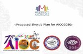 -:Proposed Shuttle Plan for AICO2020:- · Hotel Lemon Tree Aerocity, New Delhi Route No.#01 • First Shuttle will start at 7:30 am in the Morning from “Hotel Pride Plaza, Aerocity,