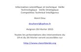 Information scientifique et technique Veille Technologique Veille …s244543015.onlinehome.fr/ciworldwide/wp-content/uploads/... · 2015-03-01 · Information scientifique et technique