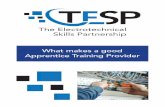 TESP Apprentice Training Doc...Most employers work in partnership with Training Providers to deliver their apprenticeship programme. A Training Provider will help you: Identify the