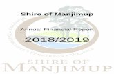 Shire of Manjimup … · Shire of Manjimup For the Year ended 30th June 2019 Statement of Financial Position Notes ACTUAL 2019 ACTUAL 2018 $ $ Current Assets Cash and cash equivalents