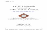 Lilly Endowment Community Application...  · Web viewThe Jennings County Community Foundation will award one (1) Lilly Endowment Community Scholarship in 2019. The Lilly Endowment