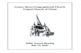 Cenre Street Congregational Church · MEETING AGENDA 24gthAnnual Meeting Cenke $treet Congregational Church, UCC July 19,2A20 Opening Prayer 1. Determination of Quorum (12 covenant