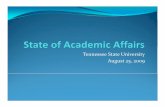 Tennessee State University August 25, 2009€¦ · Ttl Gt d Ct t Educational epartments (Includes Athletics) $3,625,900 4% Total Other Sources $883,600 1% Total Grants andContracts