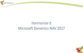 Harmonize it Microsoft Dynamics NAV 2017 · Microsoft Dynamics NAV 2017. ... release of Dynamics NAV 2017. Agenda 1. Two Worlds Together 2. Enhance The Core 3. New Opportunities 3.