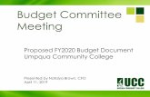 Budget Committee Meeting - Umpqua Community …...Indirect/Miscellaneous/Interest revenue $77,000 Transfers In -$20,727 Total $1,045,519 REVENUE INCREASE / (DECREASE) from FY19 General