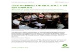 DEEPENING DEMOCRACY IN MYANMAR - Oxfam · Deepening Democracy in Myanmar 3 SUMMARY A country’s budget is perhaps the most powerful tool a government has to implement its policies