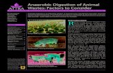 Anaerobic Digestion of Animal Wastes: Factors to Consider · 2018-06-13 · Wastes: Factors to Consider Anaerobic digestion is an alternative solution to livestock waste management