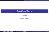 Hypothesis Testing - Purdue Universityjltobias/BayesClass/... · hypothesis. Justin L. Tobias (Purdue) Testing 7 / 33. HPD intervals Intuitive Testing Consider the regression model