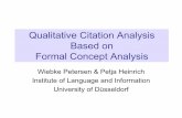 Qualitative Citation Analysis Based on Formal Concept Analysispetersen/slides/Petersen... · Citation Analysis with FCA • The citation of a publication P is denoted by cite(P) or