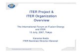 ITER Project & ITER Organization Overview - QST ... The International Forum on Fusion Energy and ITER