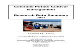 Colorado Potato Cultivar Management Research Data Summary · Deficit Irrigation and Nitrogen Management in Potato Production The study was laid out as a factorial arrangement of treatments