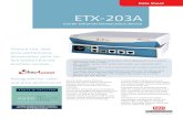 Etx-203A 3.02 ds · 2017-11-14 · Carrier Ethernet Demarcation Device ... Carrier Ethernet demarcation device delivering end-to-end service and transport (up to 4 Gbps) MEF-compliant,